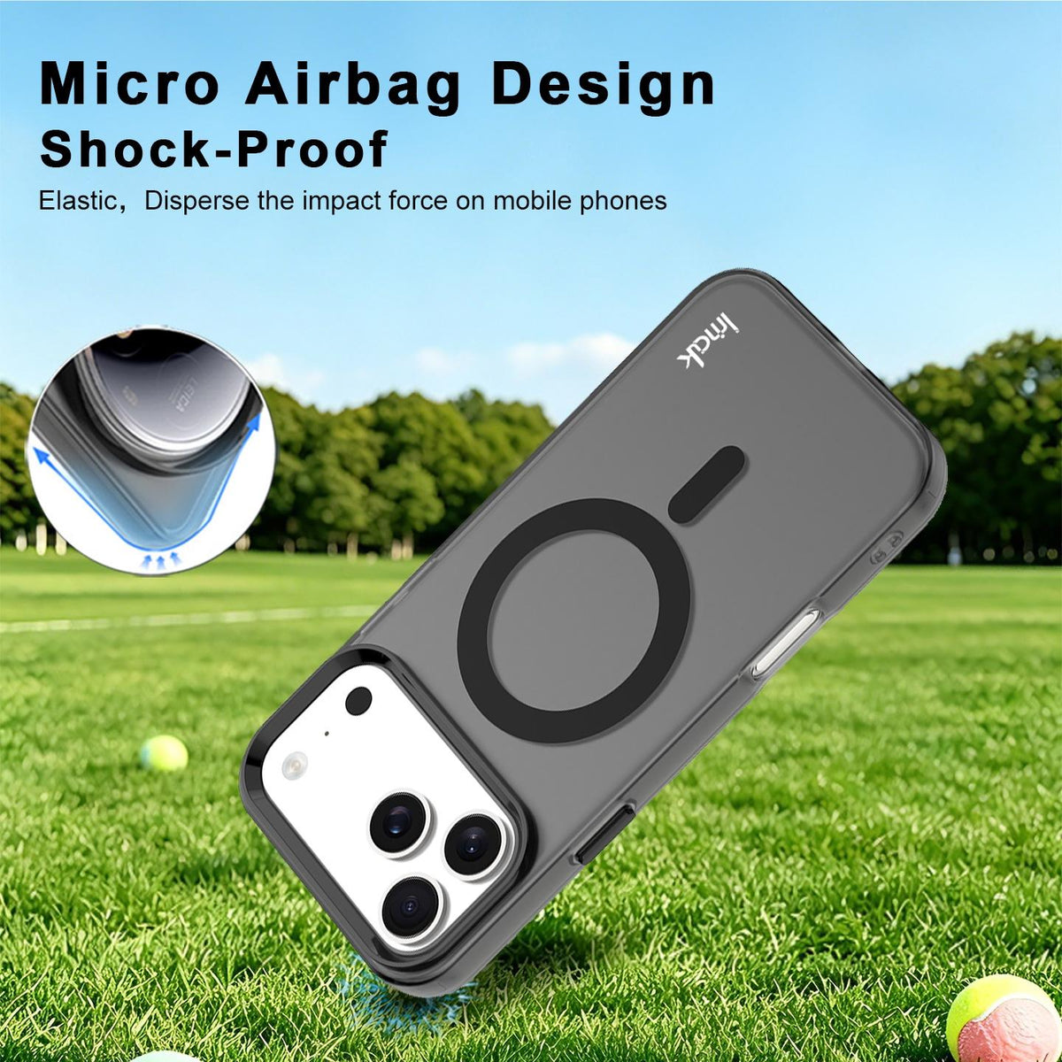 Compatible with iPhone 18 Pro Max imak Candy Series Magnetic Shockproof Phone Case - Black