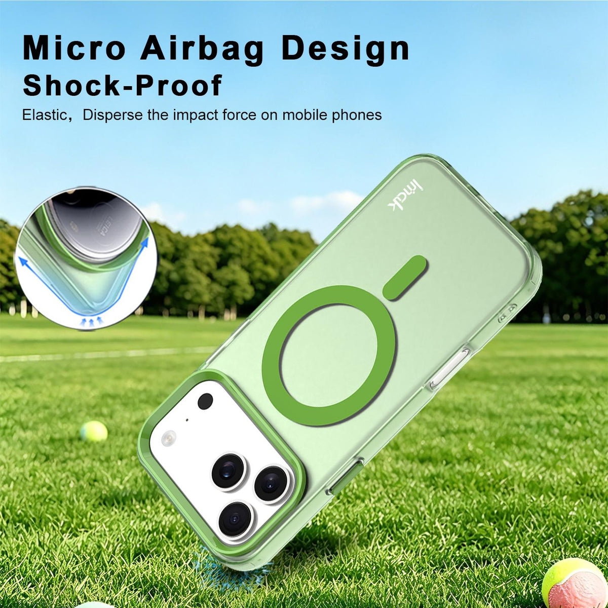 Compatible with iPhone 18 Pro Max imak Candy Series Magnetic Shockproof Phone Case - Green