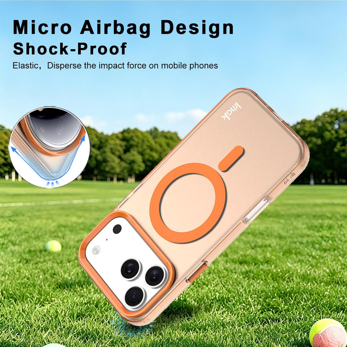 Compatible with iPhone 18 Pro Max imak Candy Series Magnetic Shockproof Phone Case - Orange