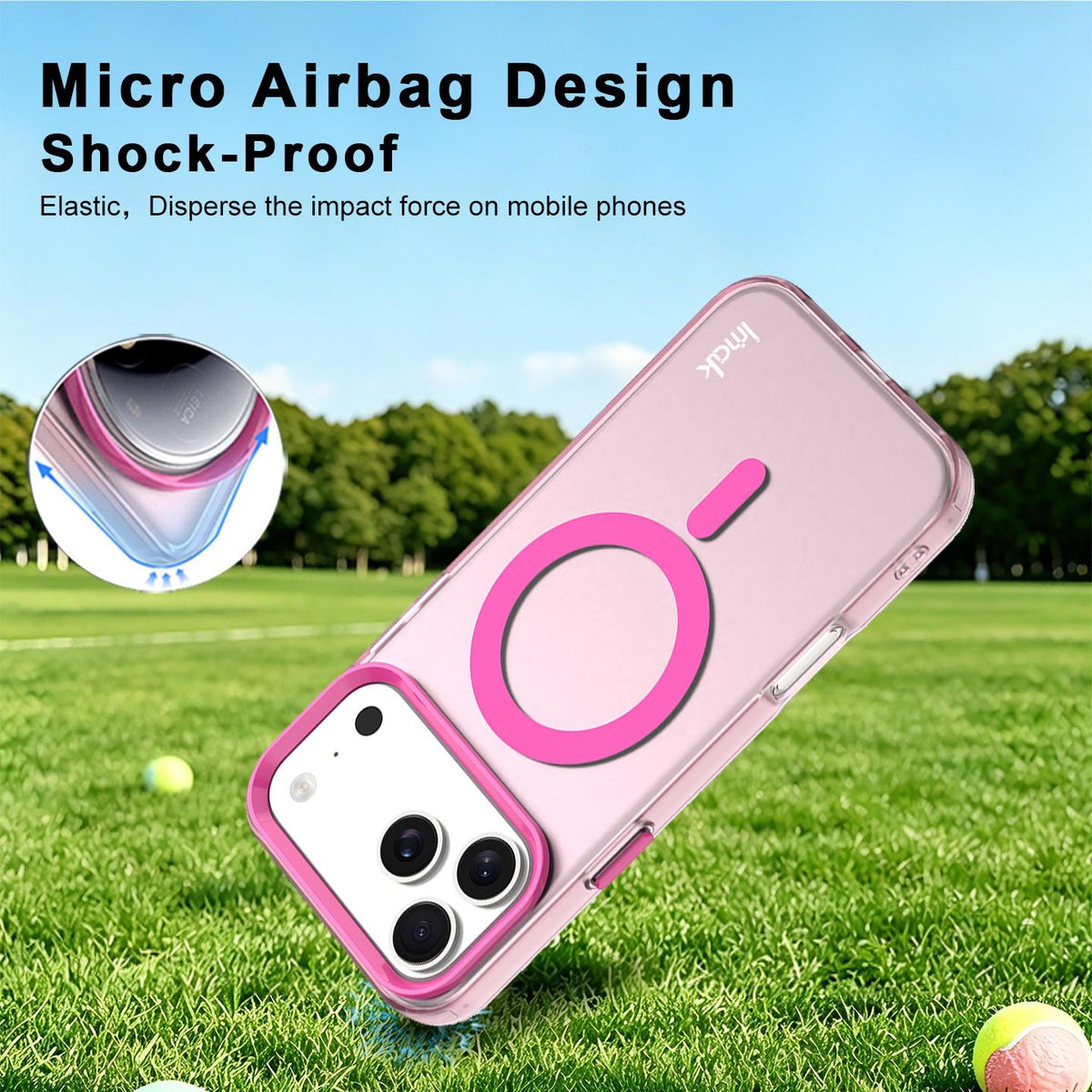 Compatible with iPhone 18 Pro Max imak Candy Series Magnetic Shockproof Phone Case - Pink