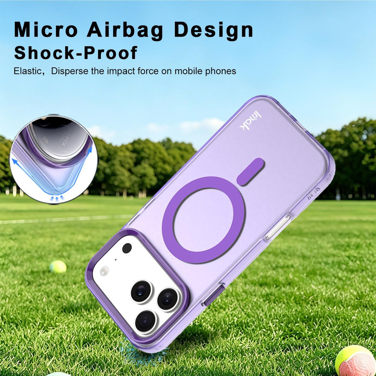 Compatible with iPhone 18 Pro Max imak Candy Series Magnetic Shockproof Phone Case - Purple