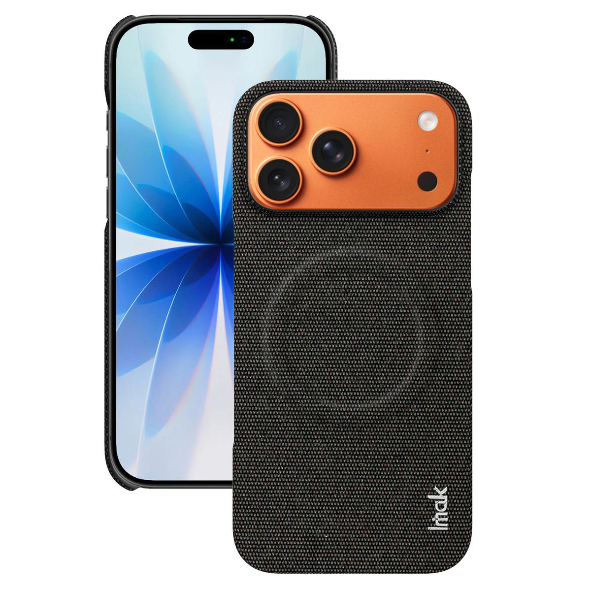 Compatible with iPhone 18 Pro Max imak Ruiyi Series Fabric Texture Magnetic Phone Case - Black
