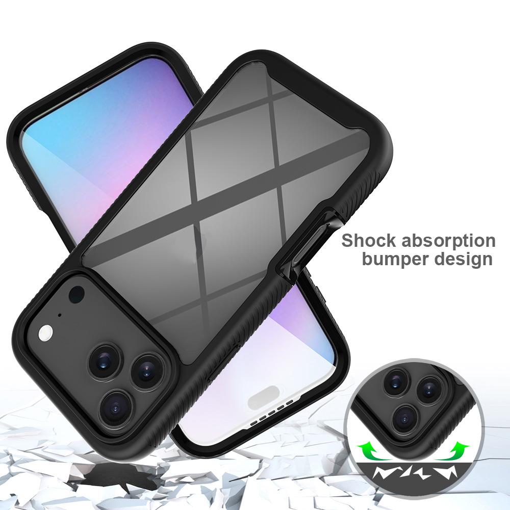 Compatible with iPhone 18 Pro Max Starry Sky Solid Color Series PC + TPU Phone Case with PET Film - Black