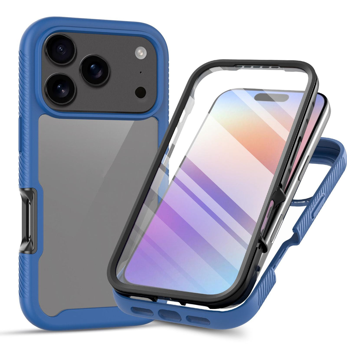 Compatible with iPhone 18 Pro Max Starry Sky Solid Color Series PC + TPU Phone Case with PET Film - Royal Blue
