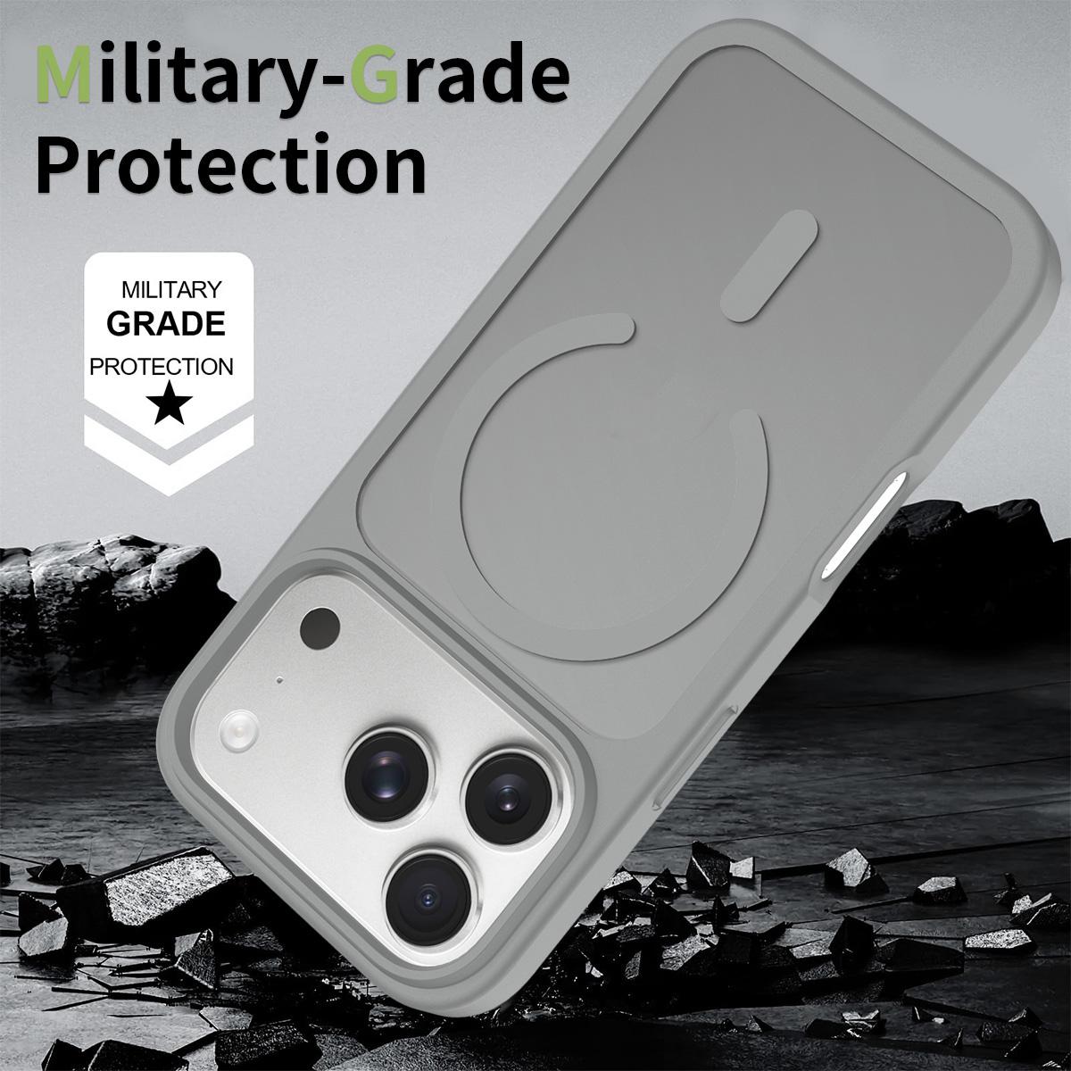 Compatible with iPhone 18 Pro Skin Feel TPU Dual-Layer PC MagSafe Phone Case - Dark Grey