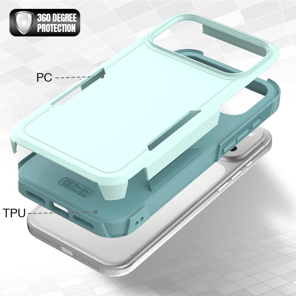 Compatible with iPhone 18 Pro Max 2 in 1 PC + TPU Phone Case - Light Green