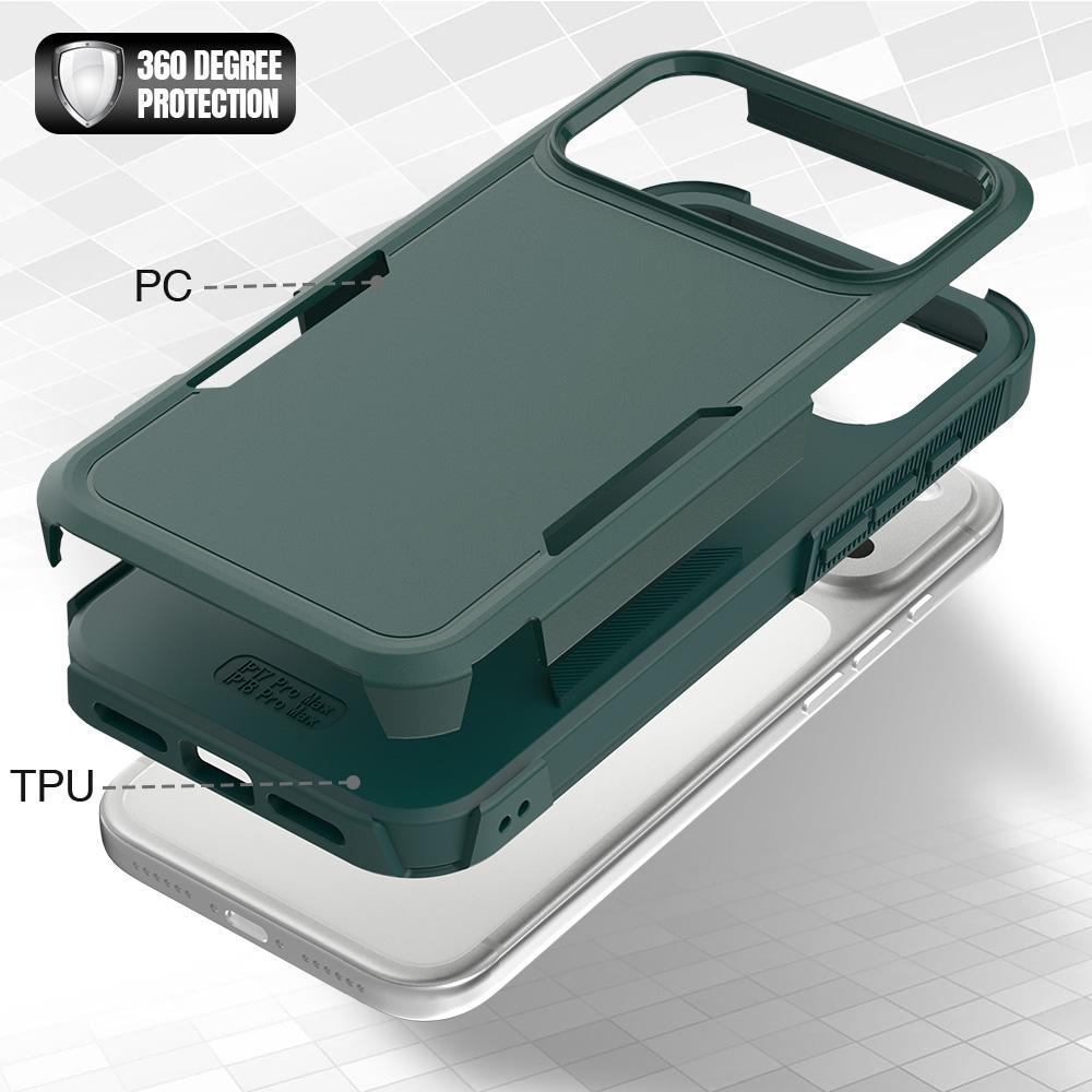 Compatible with iPhone 18 Pro Max 2 in 1 PC + TPU Phone Case - Dark Green