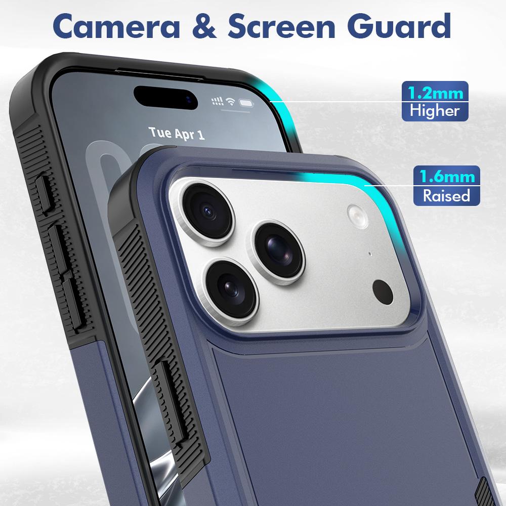Compatible with iPhone 18 Pro Max 2 in 1 PC + TPU Phone Case - Dark Blue