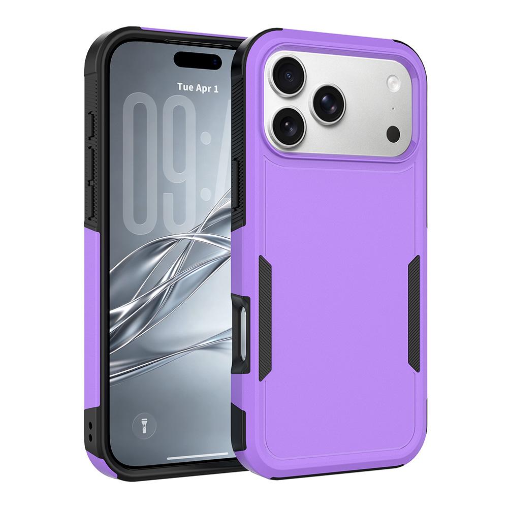 Compatible with iPhone 18 Pro Max 2 in 1 PC + TPU Phone Case - Purple
