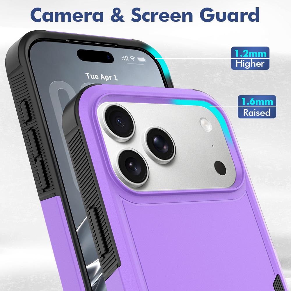 Compatible with iPhone 18 Pro Max 2 in 1 PC + TPU Phone Case - Purple