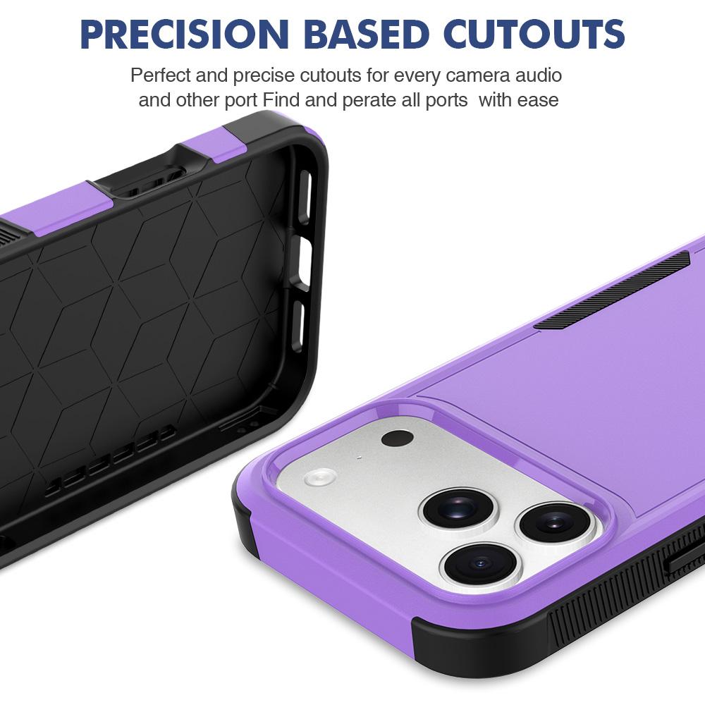 Compatible with iPhone 18 Pro Max 2 in 1 PC + TPU Phone Case - Purple