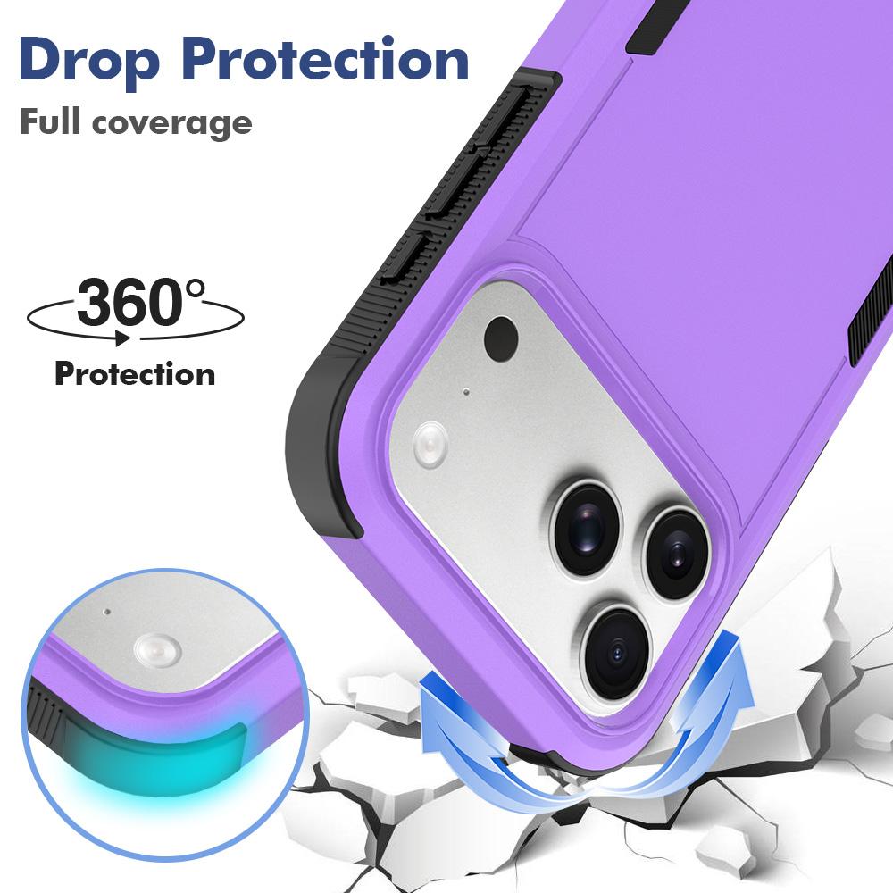 Compatible with iPhone 18 Pro Max 2 in 1 PC + TPU Phone Case - Purple