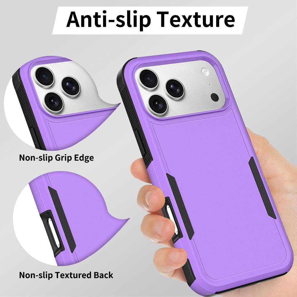 Compatible with iPhone 18 Pro Max 2 in 1 PC + TPU Phone Case - Purple