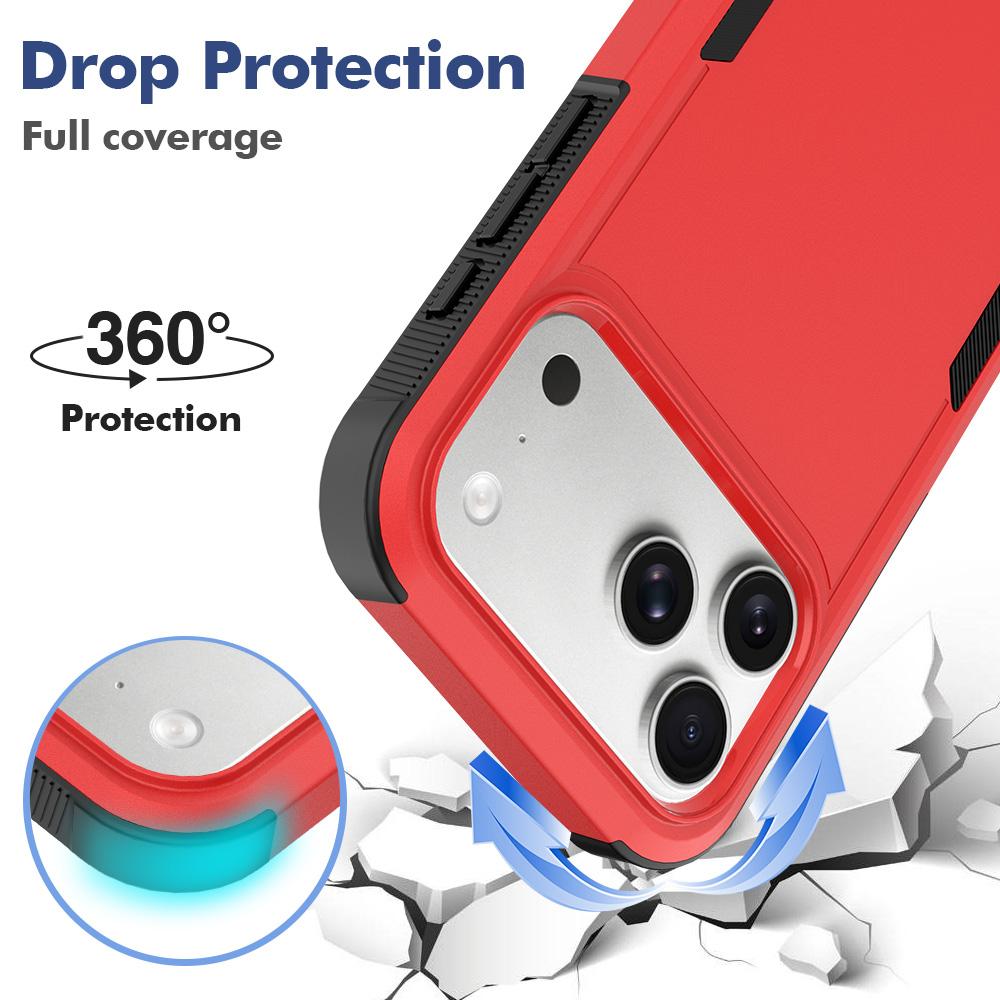 Compatible with iPhone 18 Pro Max 2 in 1 PC + TPU Phone Case - Red