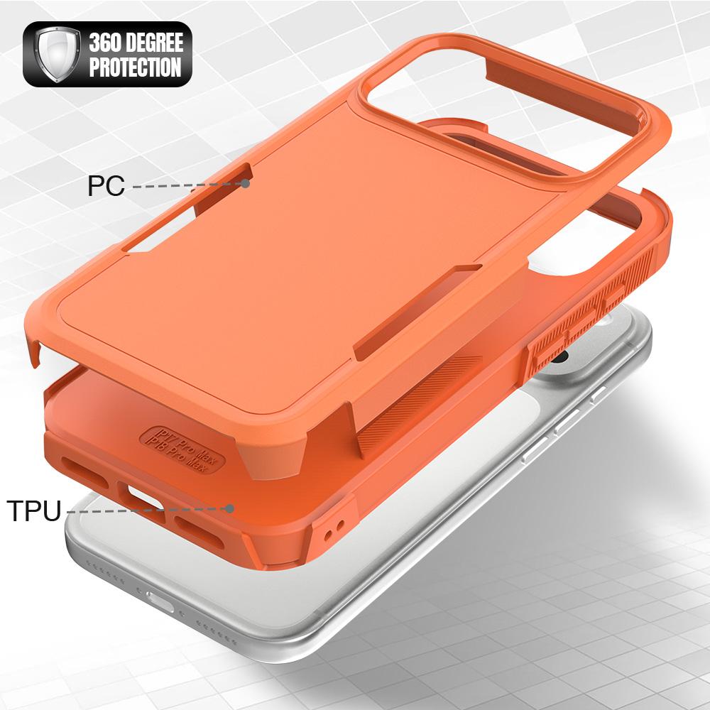 Compatible with iPhone 18 Pro Max 2 in 1 PC + TPU Phone Case - Orange