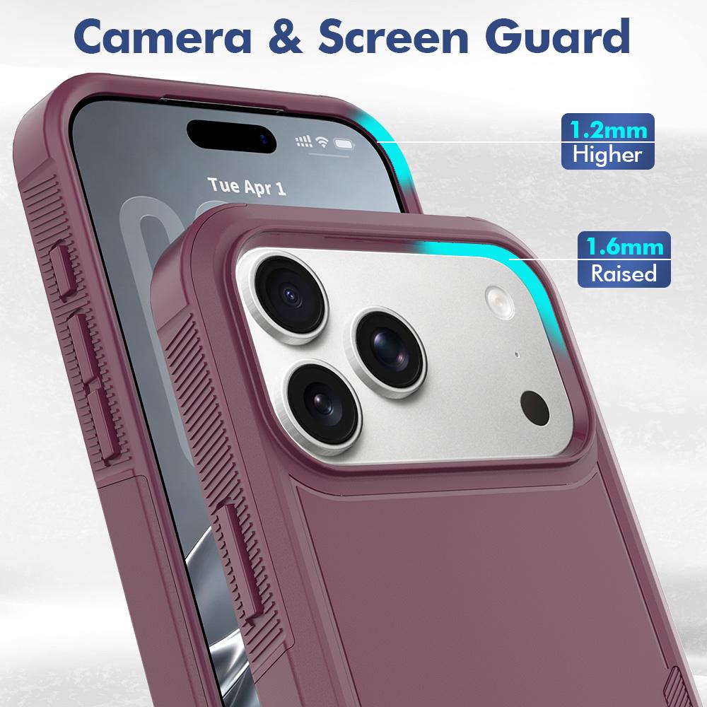 Compatible with iPhone 18 Pro Max 2 in 1 PC + TPU Phone Case - Cherry Red