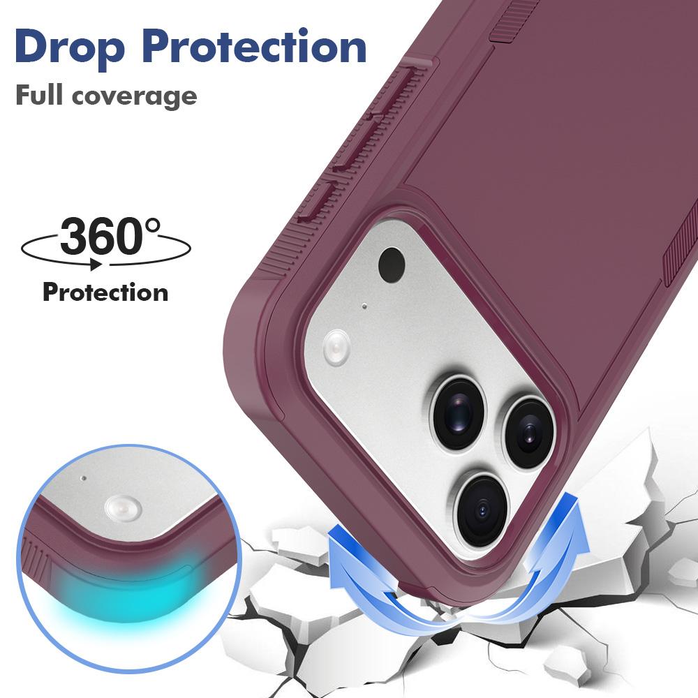 Compatible with iPhone 18 Pro Max 2 in 1 PC + TPU Phone Case - Cherry Red