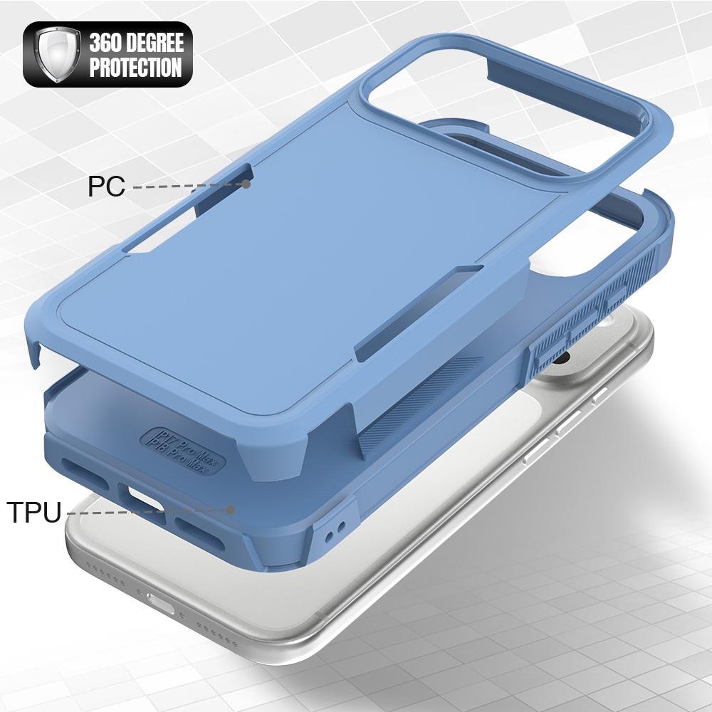 Compatible with iPhone 18 Pro Max 2 in 1 PC + TPU Phone Case - Sierra Blue