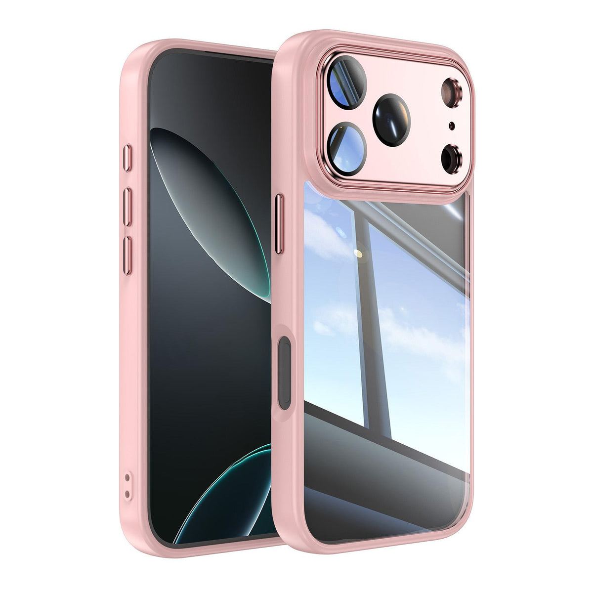 Compatible with iPhone 18 Pro Max Acrylic Dual-Layer TPU Armor Shockproof Phone Case - Pink