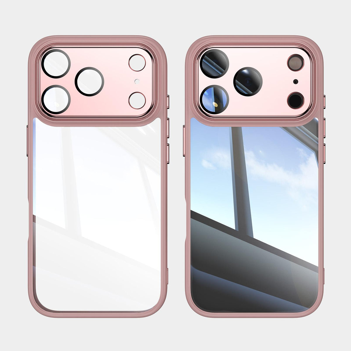 Compatible with iPhone 18 Pro Max Acrylic Dual-Layer TPU Armor Shockproof Phone Case - Pink