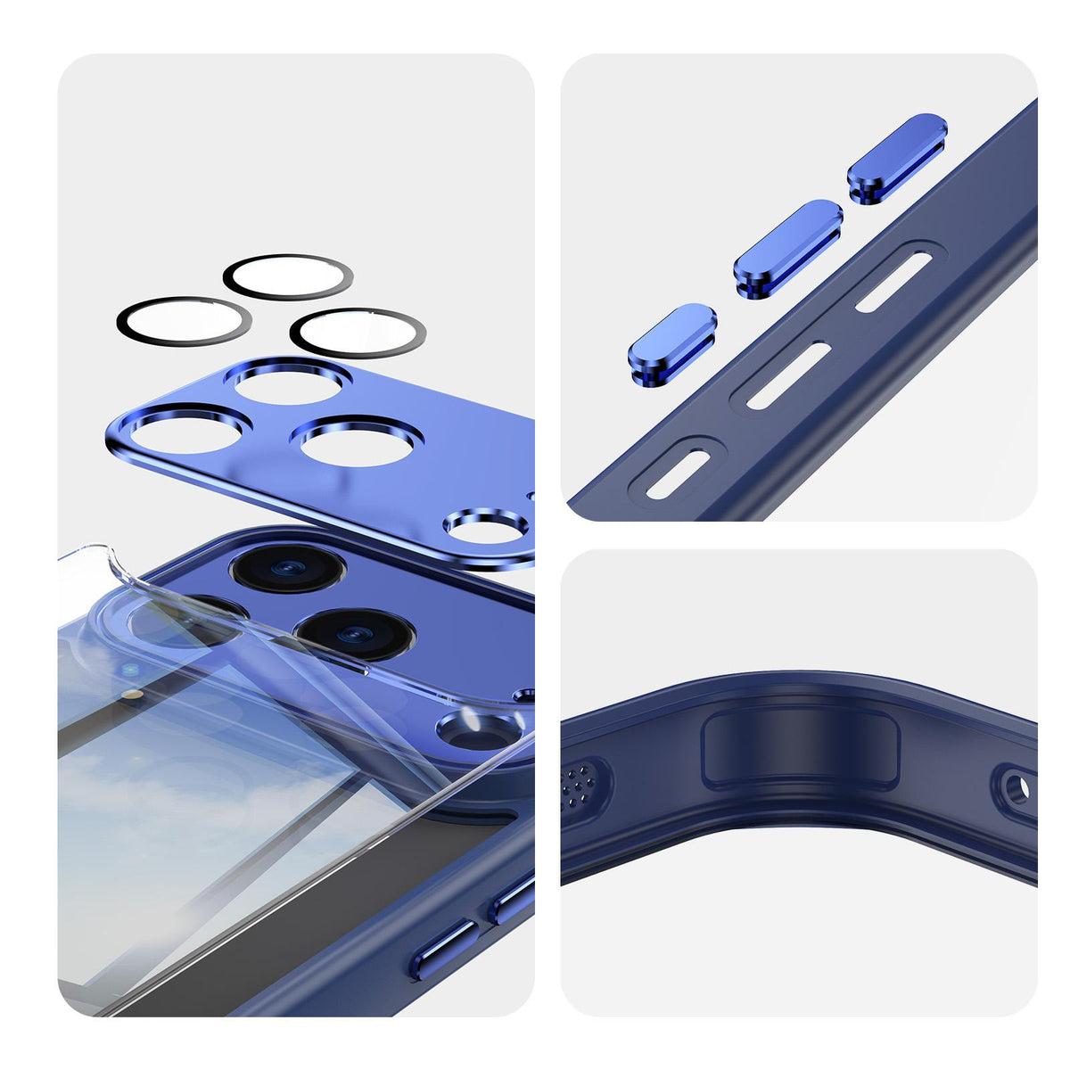 Compatible with iPhone 18 Pro Max Acrylic Dual-Layer TPU Armor Shockproof Phone Case - Blue