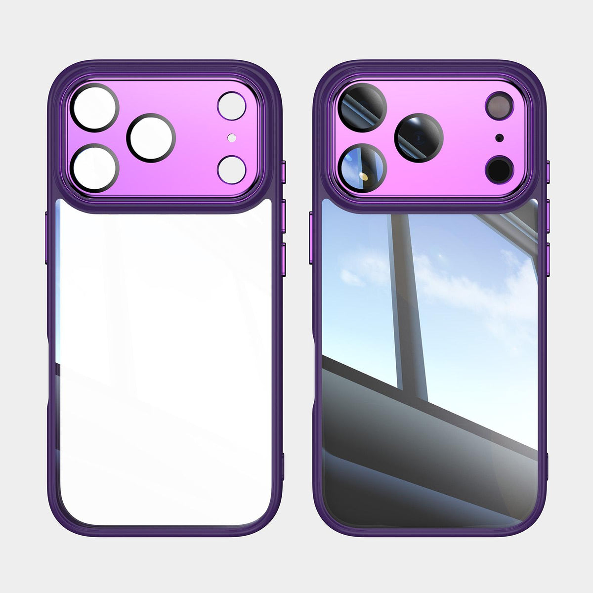 Compatible with iPhone 18 Pro Max Acrylic Dual-Layer TPU Armor Shockproof Phone Case - Purple