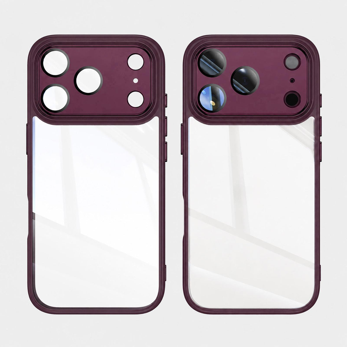 Compatible with iPhone 18 Pro Acrylic Dual-Layer TPU Armor Shockproof Phone Case - Dark Cherry