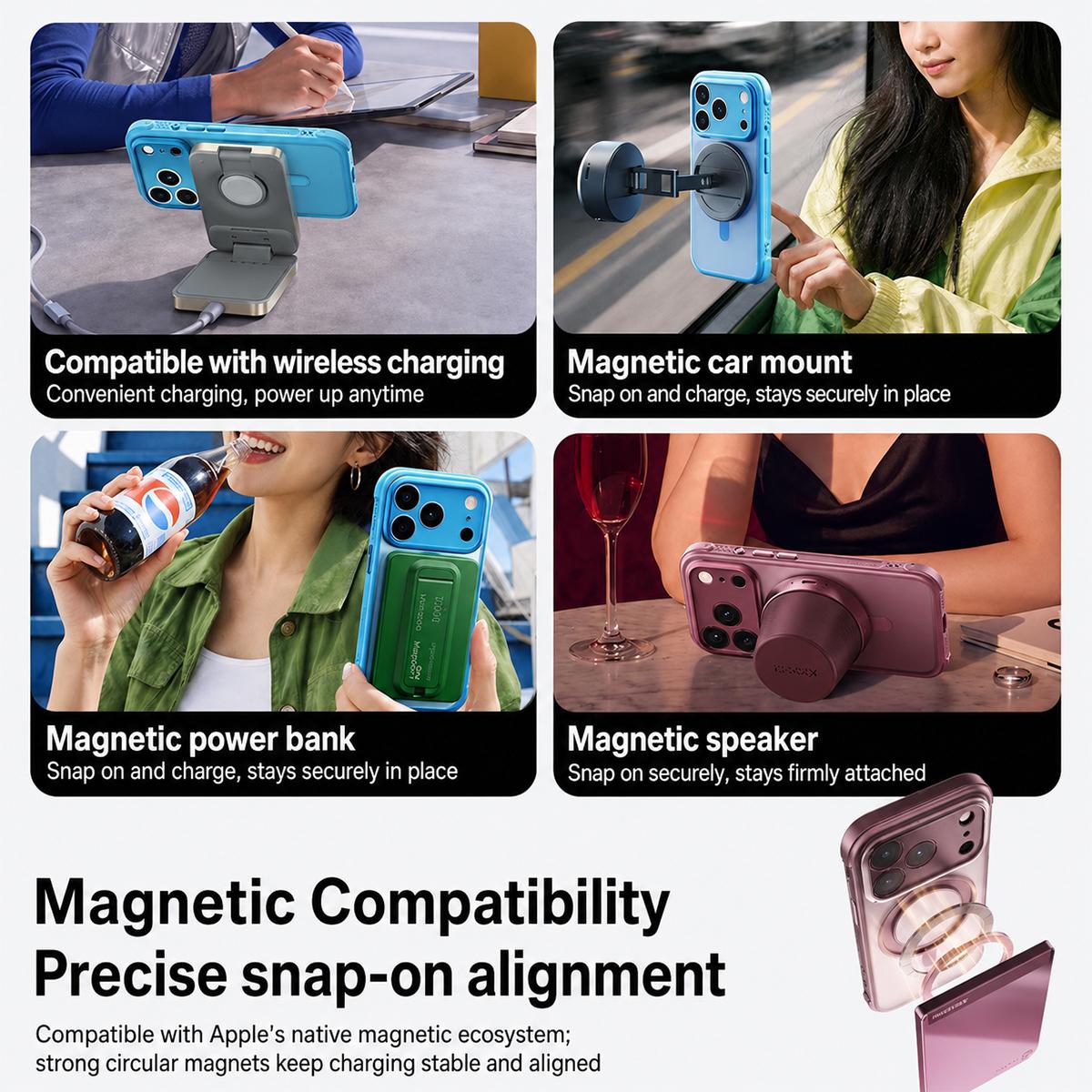 Compatible with iPhone 18 Pro Max MOMAX SOMA Hoop Series Magnetic 360 Rotating Invisible Stand Phone Case - Cherry Red