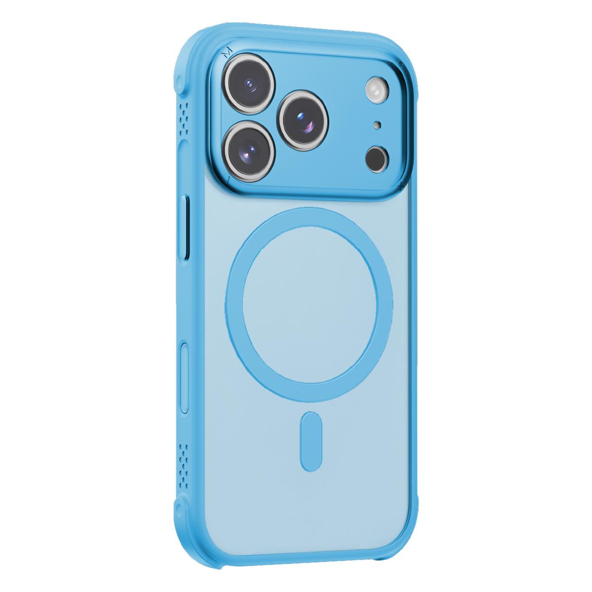 Compatible with iPhone 18 Pro Max MOMAX SOMA Air Series AirBag Skin-Friendly Magnetic Phone Case - Blue