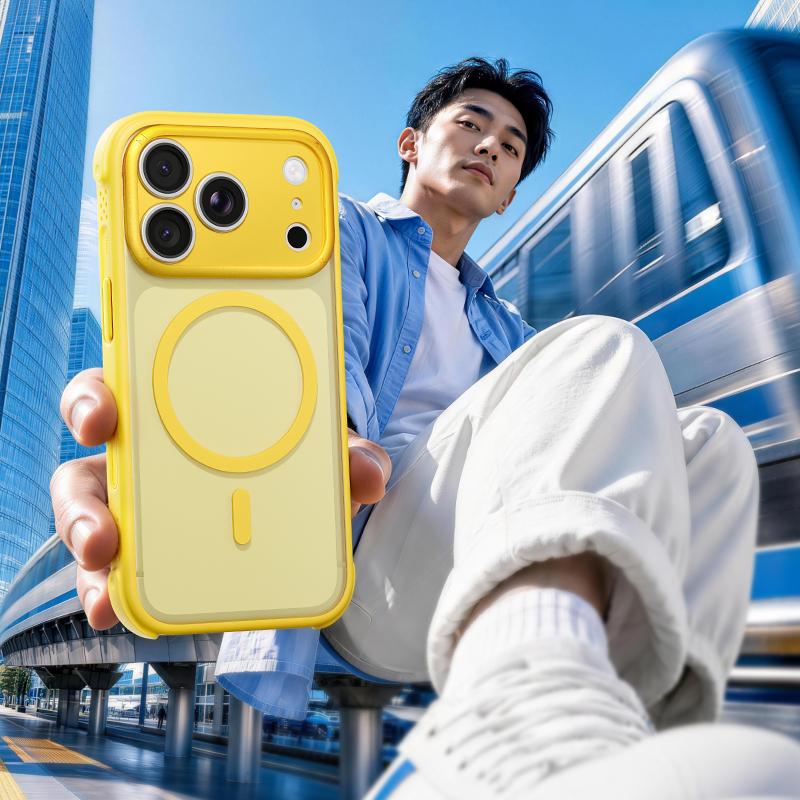 Compatible with iPhone 18 Pro Max MOMAX SOMA Air Series AirBag Skin-Friendly Magnetic Phone Case - Blue