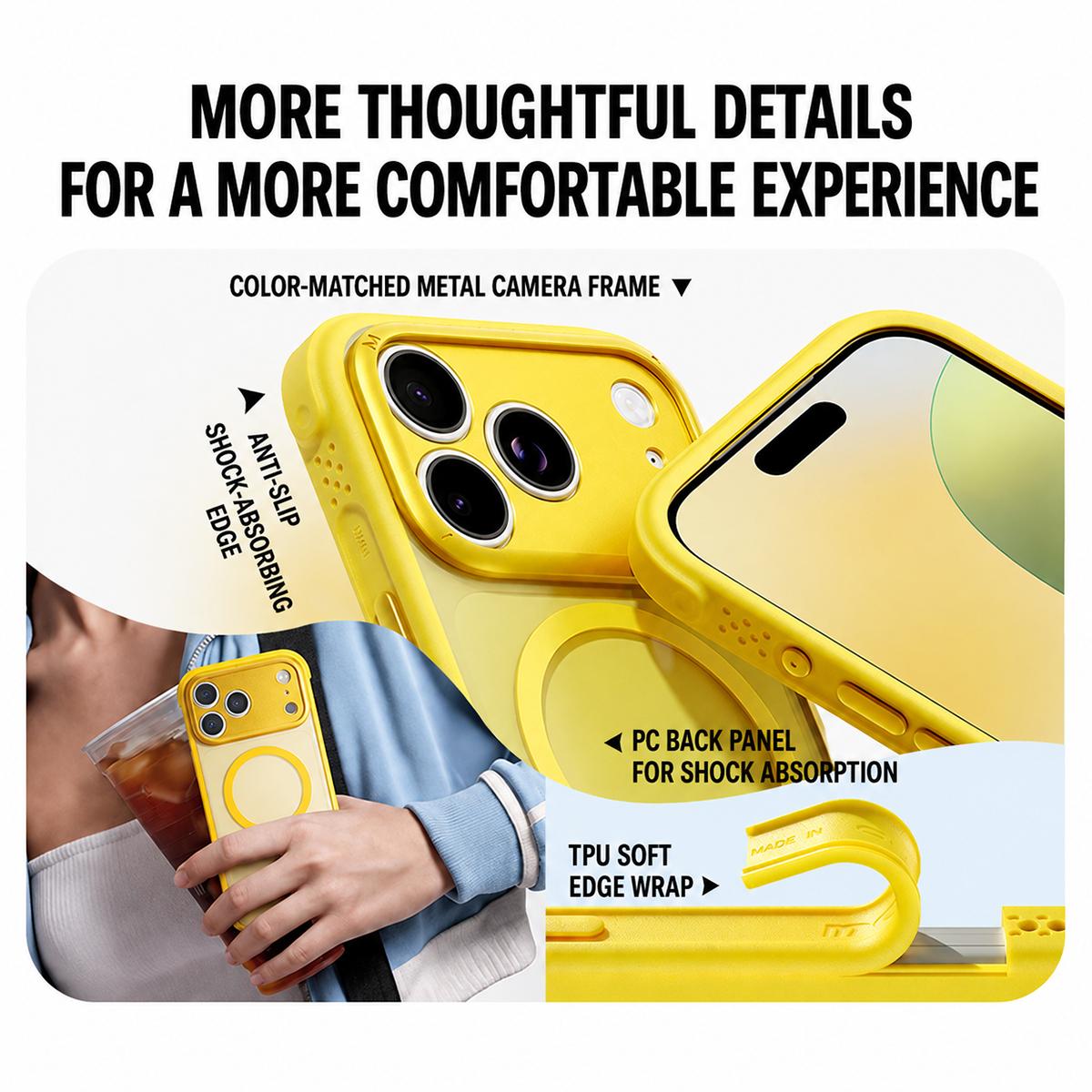 Compatible with iPhone 18 Pro Max MOMAX SOMA Air Series AirBag Skin-Friendly Magnetic Phone Case - Blue