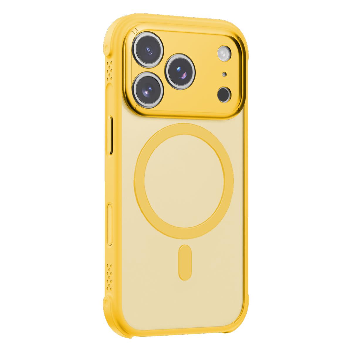 Compatible with iPhone 18 Pro Max MOMAX SOMA Air Series AirBag Skin-Friendly Magnetic Phone Case - Yellow