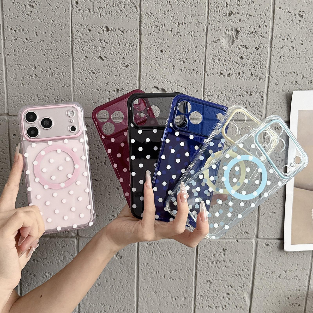 Compatible with iPhone 18 Pro Max Precise Cutout Translucent IMD Dots Pattern Magnetic Phone Case - Light Yellow