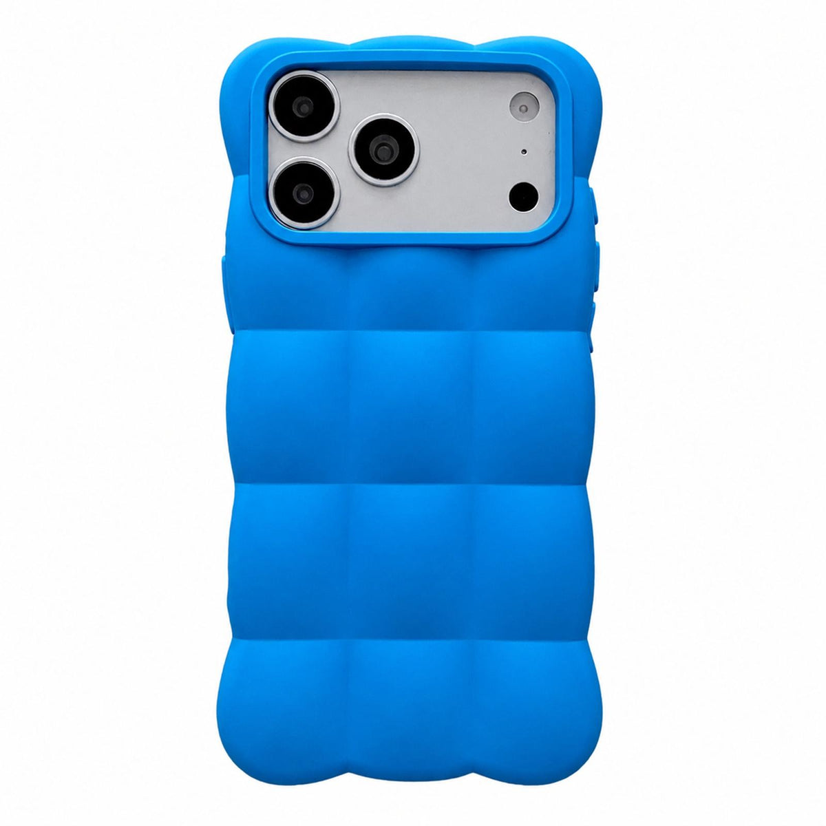 Compatible with iPhone 18 Pro Solid Color Cloud Square TPU Phone Case - Blue