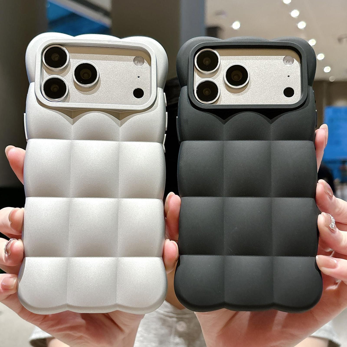 Compatible with iPhone 18 Pro Max Solid Color Cloud Square TPU Phone Case - Blue