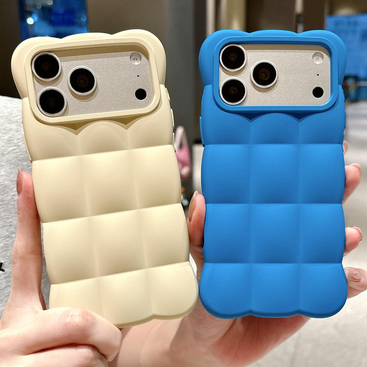 Compatible with iPhone 18 Pro Max Solid Color Cloud Square TPU Phone Case - Silver White