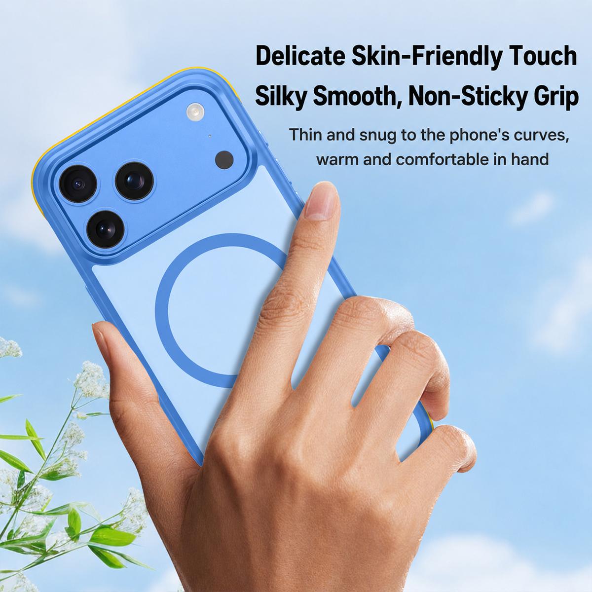 Compatible with iPhone 18 Pro Max Magnetic Shockproof Protective Phone Case - Blue