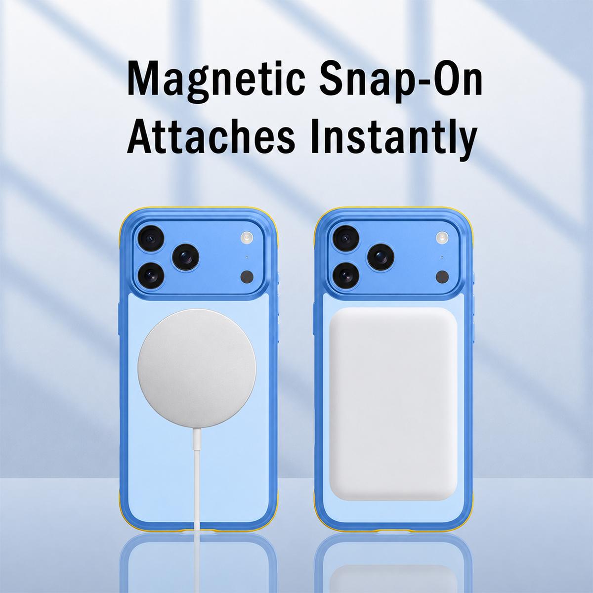 Compatible with iPhone 18 Pro Max Magnetic Shockproof Protective Phone Case with 360 Degree Rotating Holder - Blue