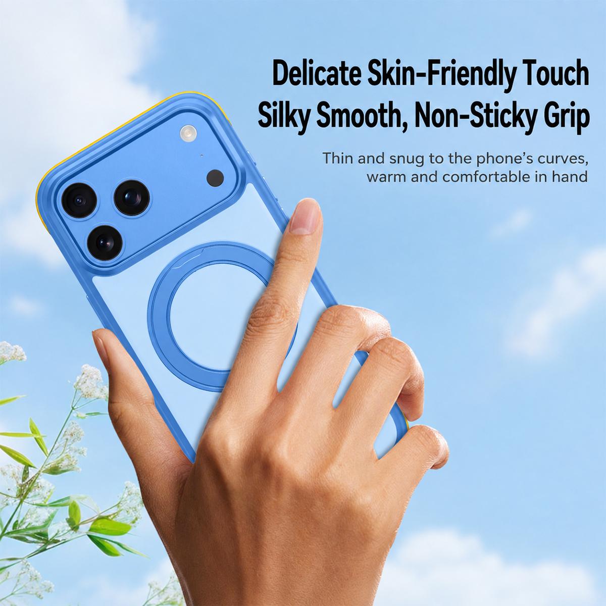 Compatible with iPhone 18 Pro Max Magnetic Shockproof Protective Phone Case with 360 Degree Rotating Holder - Black