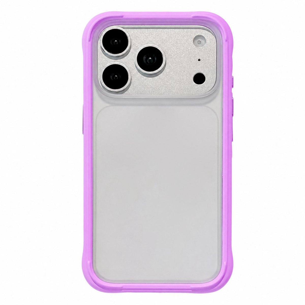 Compatible with iPhone 18 Pro Max Silicone Frame Bumper Frosted Back Panel Phone Case - Purple