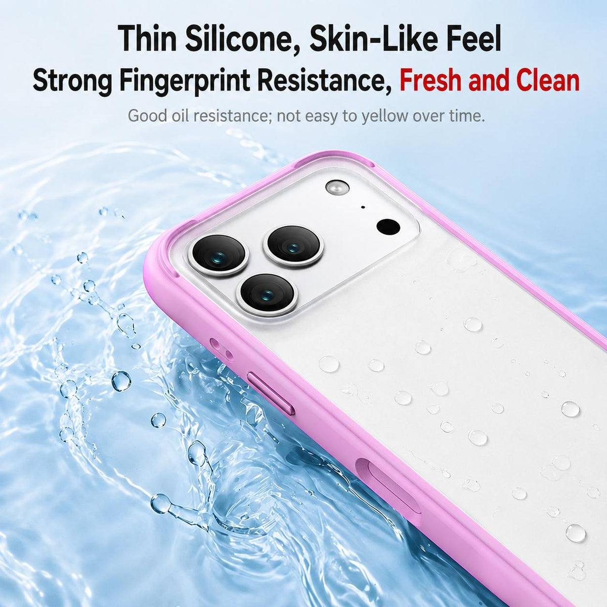 Compatible with iPhone 18 Pro Max Silicone Frame Bumper Frosted Back Panel Phone Case - White