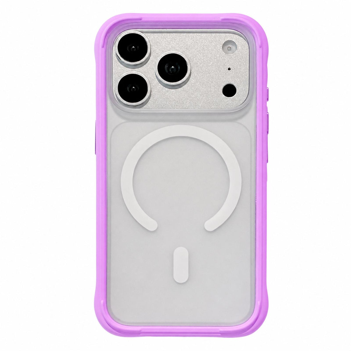 Compatible with iPhone 18 Pro Max Silicone Frame Bumper Magnetic Frosted Back Panel Phone Case - Purple