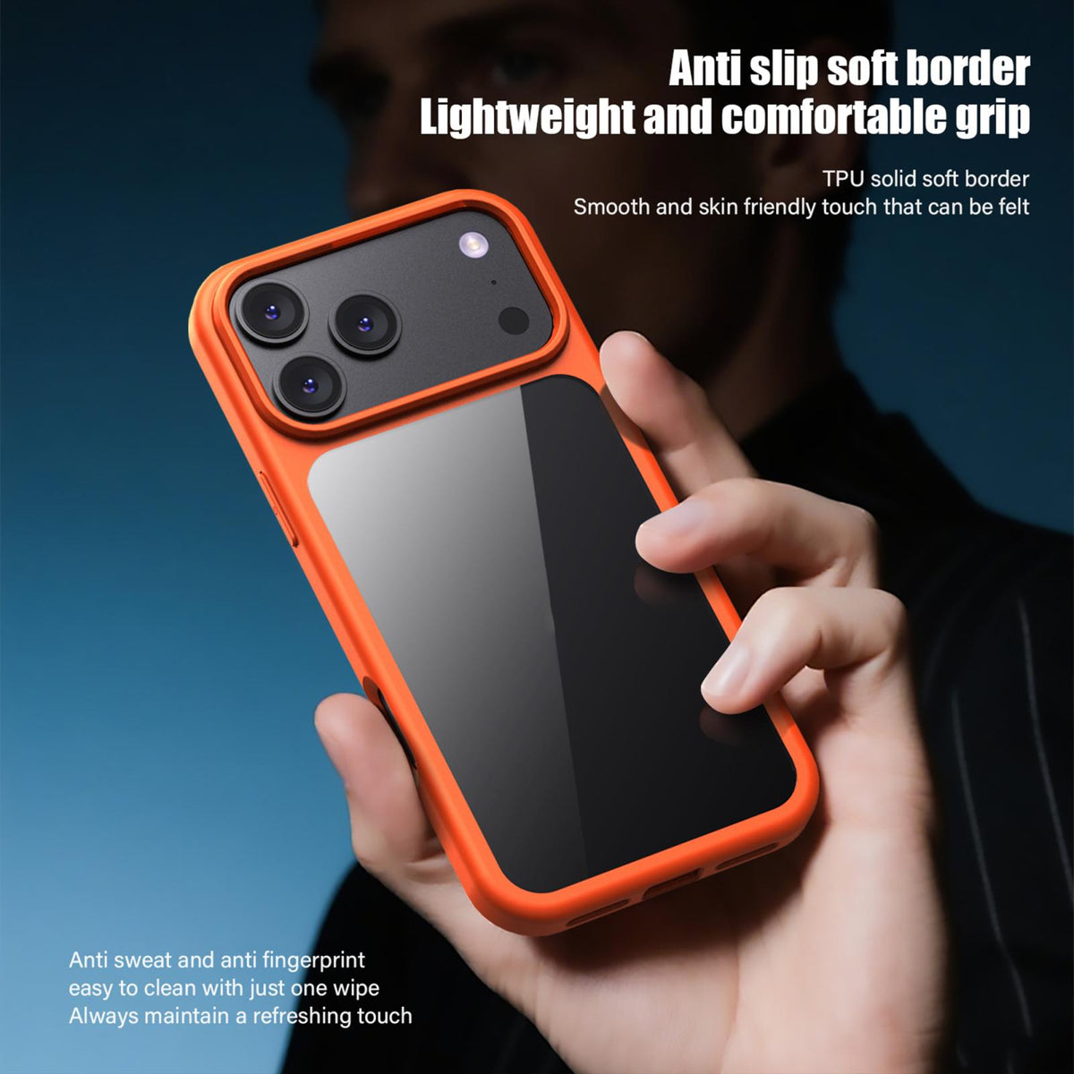 Compatible with iPhone 18 Pro Max iPAKY Bright Color Series Shockproof PC+TPU Phone Case - Orange