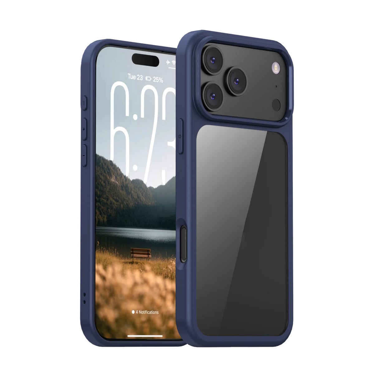Compatible with iPhone 18 Pro Max iPAKY Bright Color Series Shockproof PC+TPU Phone Case - Dark Blue