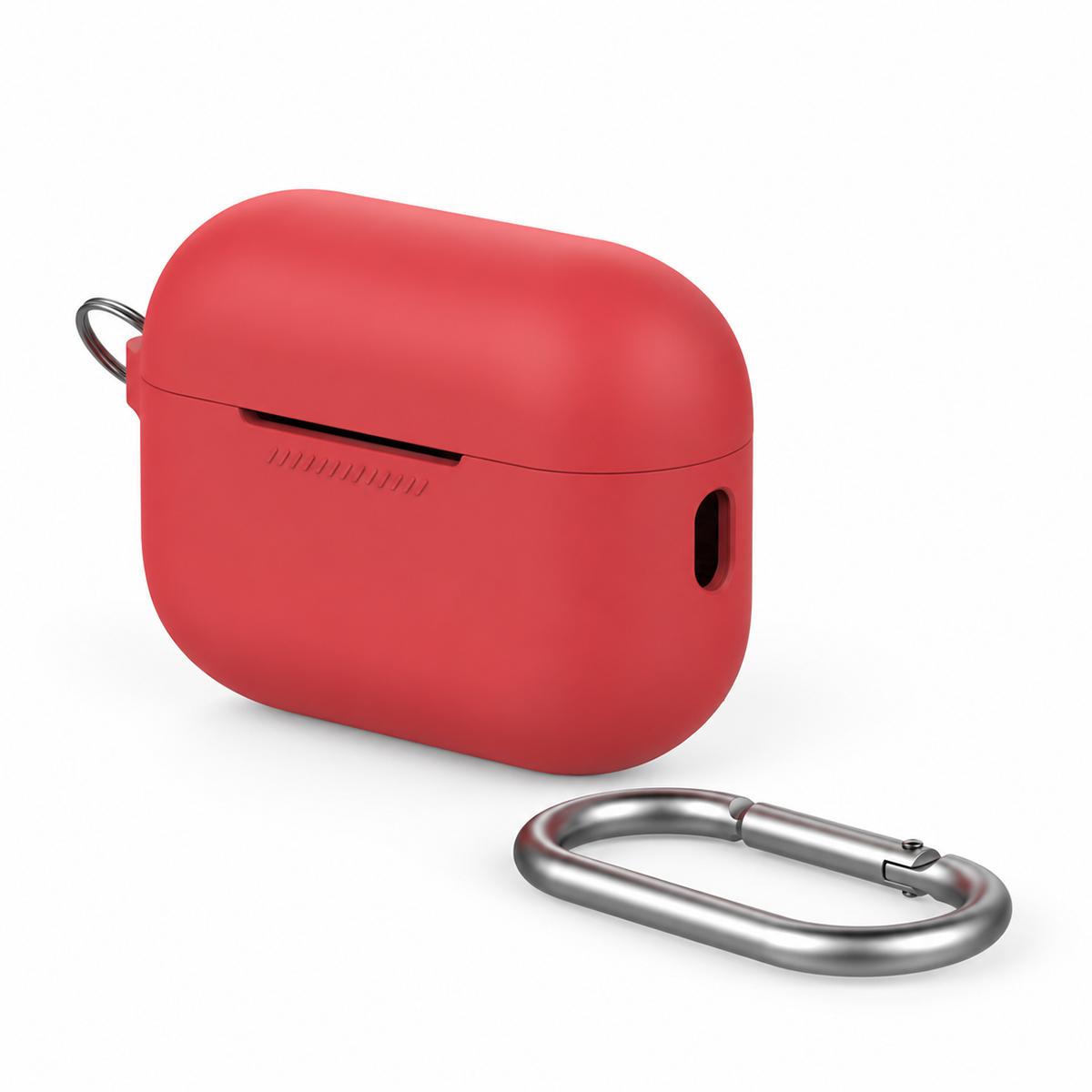 Compatible with AirPods 5 AhaStyle PT193 Integrated Anti-Lost Silicone Wireless Bluetooth Earphone Case - Red