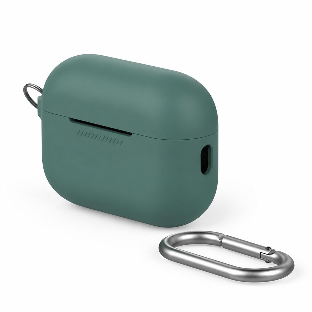Compatible with AirPods 5 AhaStyle PT193 Integrated Anti-Lost Silicone Wireless Bluetooth Earphone Case - Pine-needle Green