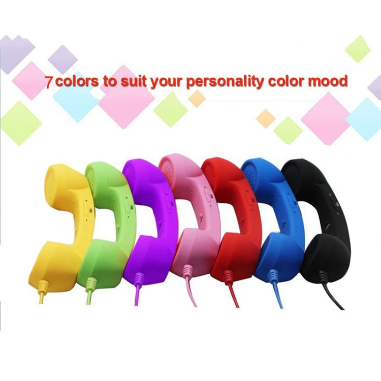 3.5mm Plug Mic Retro Telephone Anti-radiation Cell Phone Handset Receiver(Black)