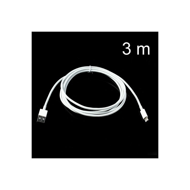 3m OD3.5 Lightning 8Pin to USB Data Charge Cable for iPhone SE 5s 5 iPad Mini iPod Touch 5 Nano 7 - White