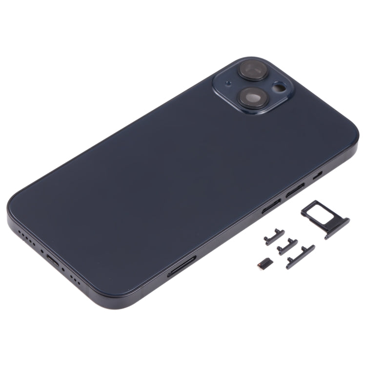 Back Housing Cover with SIM Card Tray & Side Keys & Camera Lens for iPhone 13(Black)
