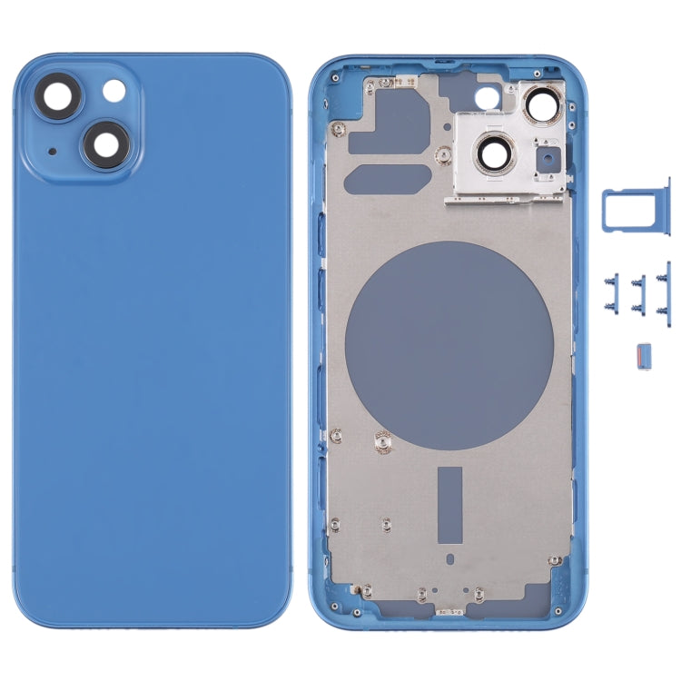 Back Housing Cover with SIM Card Tray & Side Keys & Camera Lens for iPhone 13(Blue)